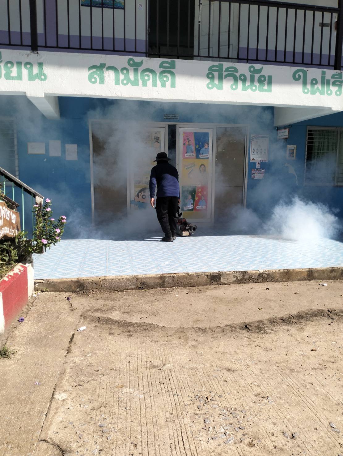 การฉีดพ่นหมอกควันเพื่อกำจัดยุงลาย