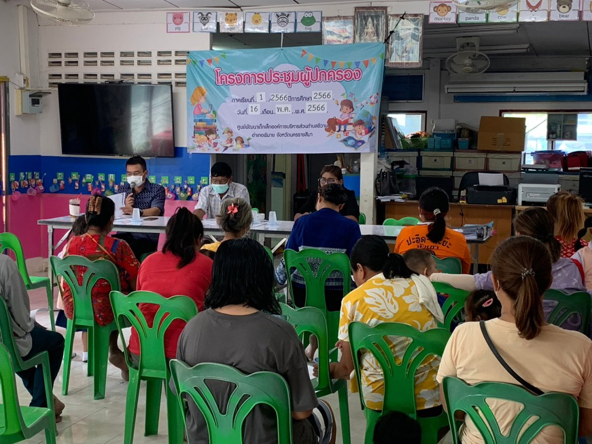 ศูนย์พัฒนาเด็กเล็กองค์การบริหารส่วนตำบลชีวาน ประชุมผู้ปกครอง ภาคเรียนที่ 12566 ปีการศึกษา2566